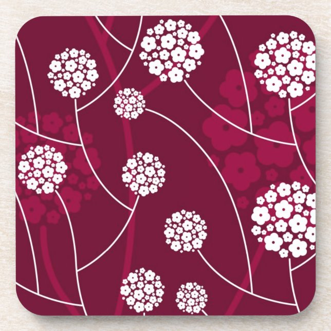 Abstraktes Blumenmuster Untersetzer (Vorderseite)