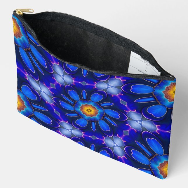 Abstraktes Blumenmuster Zubehörtasche (Offen)