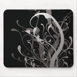 abstraktes Blumenschwarzes Mousepad