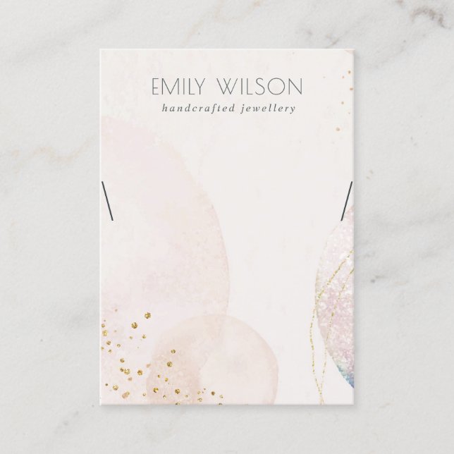 Abstraktes Blush Gold Aquarellfarbendisplay Visitenkarte (Vorderseite)