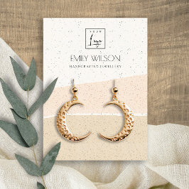 ABSTRAKTES BLUSH KERAMIK WAVES EARRING DISPLAY LOG VISITENKARTE