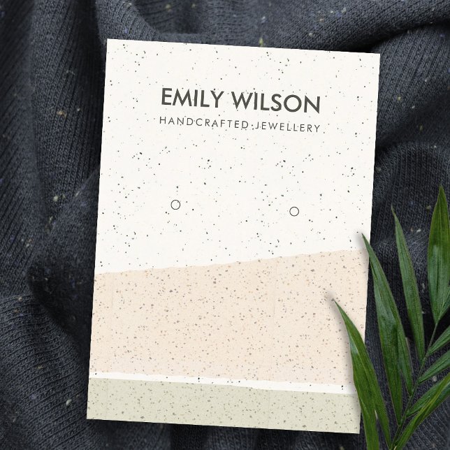 ABSTRAKTES BLUSH KERAMIK WAVES EARRING DISPLAY LOG VISITENKARTE (Von Creator hochgeladen)