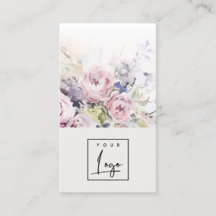 Abstraktes Blush Lilac Wasserfarbe Rose Blumenlogo Visitenkarte