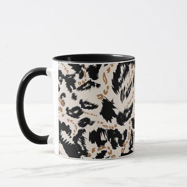 Abstraktes Bohemian-Afrika-Leopard-Muster  Tasse (Links)