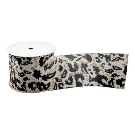 Abstraktes Bohemian-Afrika-Leopardenmuster  Satinband