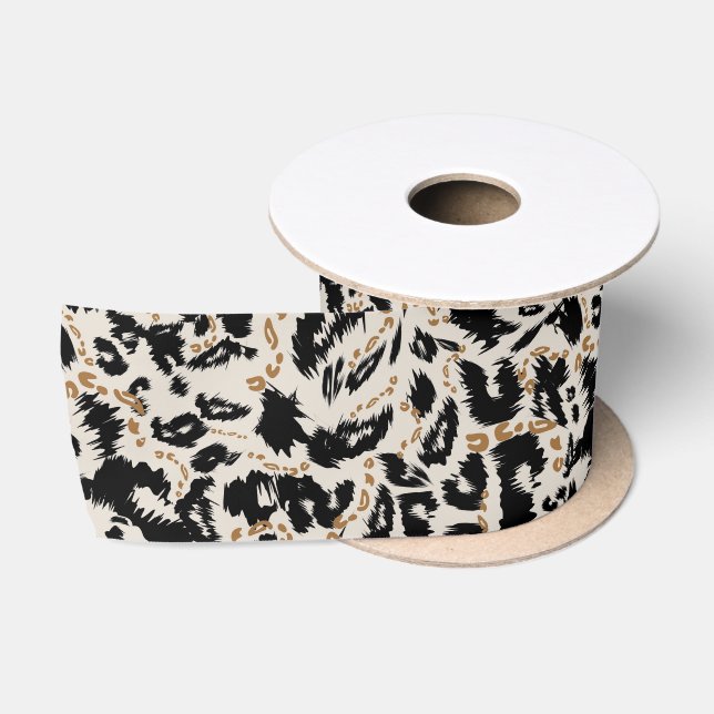 Abstraktes Bohemian-Afrika-Leopardenmuster  Satinband (Spule)