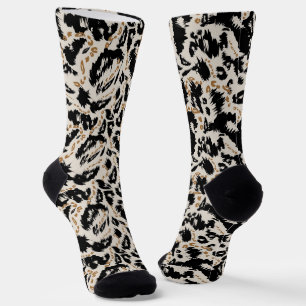 Abstraktes Bohemian-Afrika-Leopardenmuster Socken
