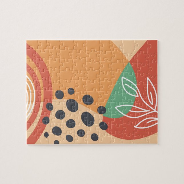 Abstraktes Boho-Design, moderne organische Kunst Puzzle (Horizontal)