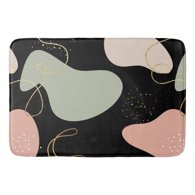 Abstraktes Boho Geometric-Muster für Bio Formen Badematte (Vorderseite)