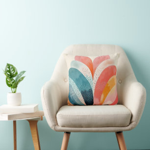 Abstraktes Boho-Muster Farbig Kissen