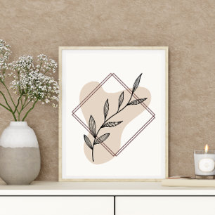 Abstraktes Boho Style Design Leaf Botanical Poster