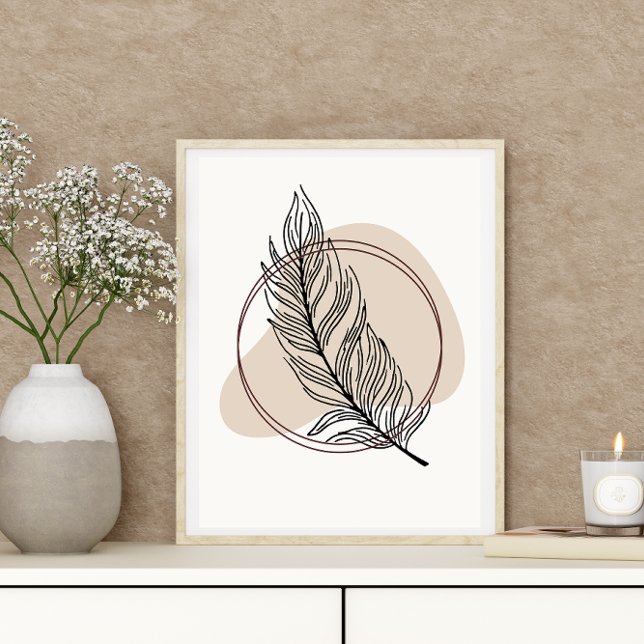 Abstraktes Boho Style Design Leaf Botanical Poster (Von Creator hochgeladen)