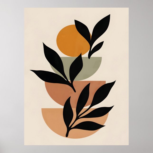 Abstraktes Boho und moderne Clip Art Poster (Vorne)