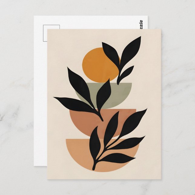 Abstraktes Boho und moderne Clip Art Postkarte (Vorne/Hinten)