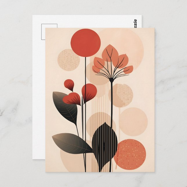 Abstraktes Boho und moderne Clip Art Postkarte (Vorne/Hinten)