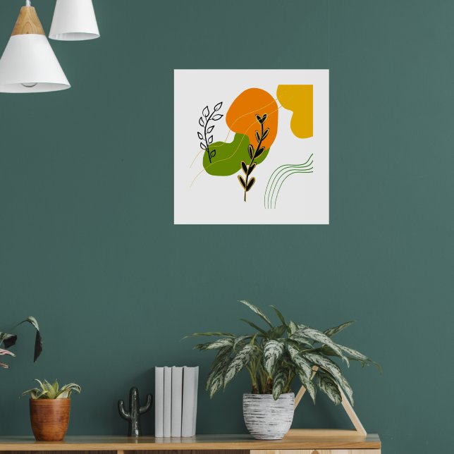 Abstraktes botanisches Leaf Poster (Wohnzimmer 1)