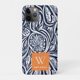 Abstraktes Botanisches Monogramm für kühle Navy-Ro Case-Mate iPhone Hülle