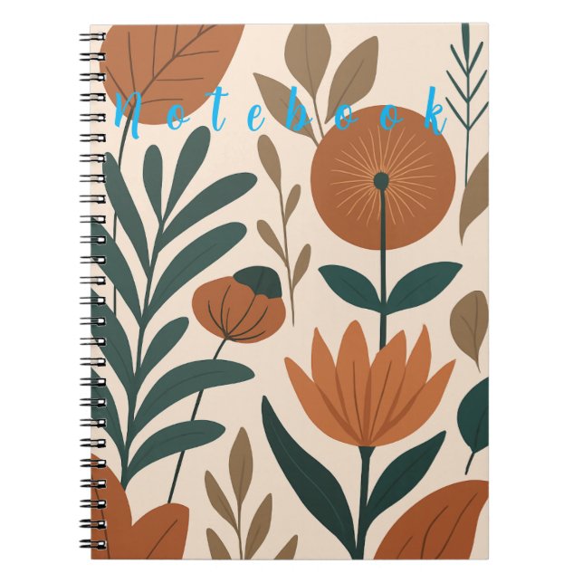 Abstraktes botanisches Notebook Notizblock (Vorderseite)