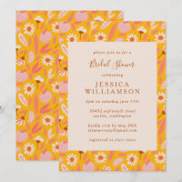 Abstraktes botanisches Obst in gelbem Brautparty