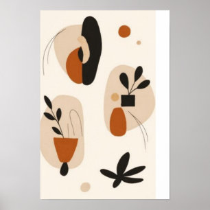 Abstraktes Botanisches Wandkunst-Set Modern Mini Poster