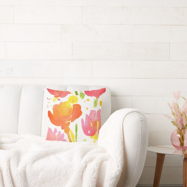 Abstraktes Bouquet mit gemischten Blume 4 Kissen (Liege)