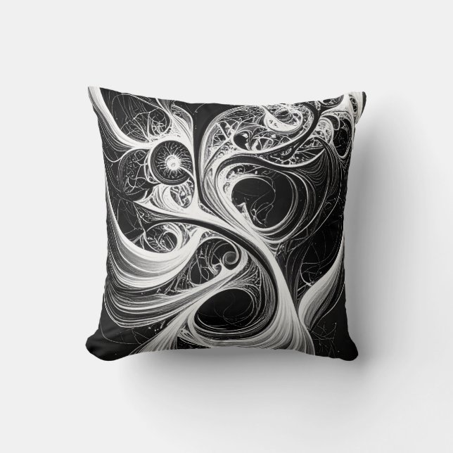 Abstraktes Brain Swirl Throw Kissen (Vorderseite)
