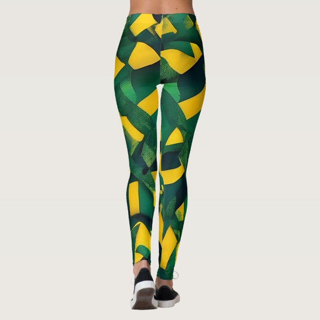 Abstraktes brasilianisches Muster Leggings (Rückseite)