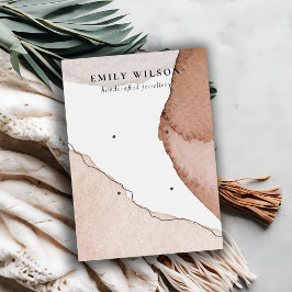 Abstraktes braunes Beige Wasserfarbe 2 Ohrenanzeig Visitenkarte