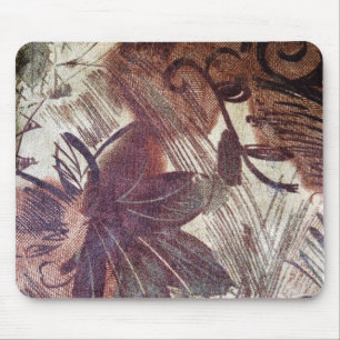 Abstraktes braunes Blumendesign 1 Mousepad