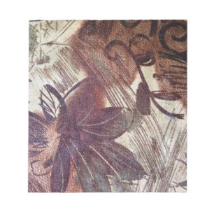 Abstraktes braunes Blumendesign 1 Notizblock