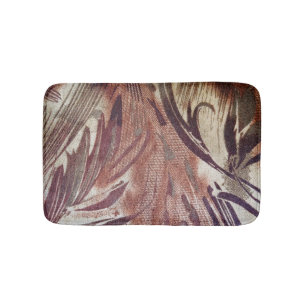 Abstraktes braunes Blumendesign 2 Badematte