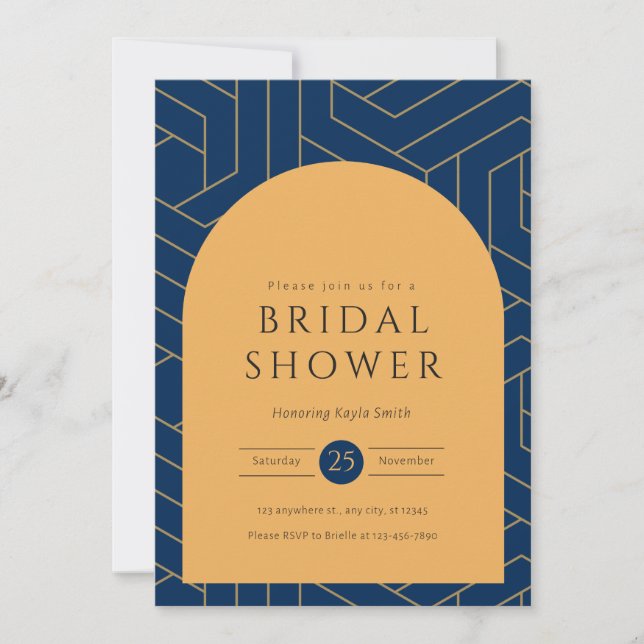 Abstraktes Brautparty Einladung (Vorderseite)