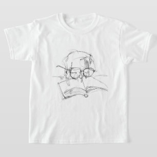 Abstraktes Buchüberlaufportrait T-Shirt