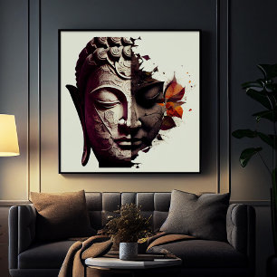 Abstraktes Buddha-Portrait Digital Art Poster