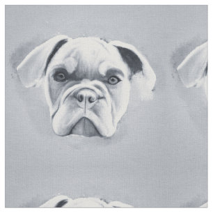 Abstraktes Bulldog Portrait Schwarz-weiße Malerei Stoff