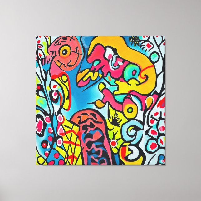 Abstraktes buntes Kunstwerk Leinwanddruck (Vorderseite)