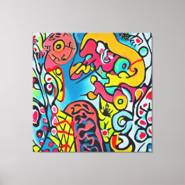 Abstraktes buntes Kunstwerk Leinwanddruck