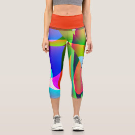 Abstraktes Buntes Modernes Design Capri Leggings