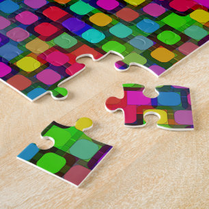 Abstraktes, buntes Quadrat-Muster Puzzle