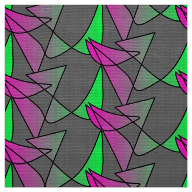 Abstraktes buntes Stoffmuster Pink Grün Neon Stoff (Muster)