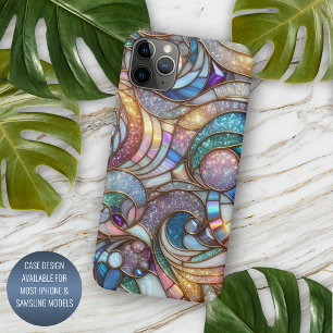 Abstraktes Buntglas-Blumen-Kunstmuster iPhone 16 Pro Max Hülle