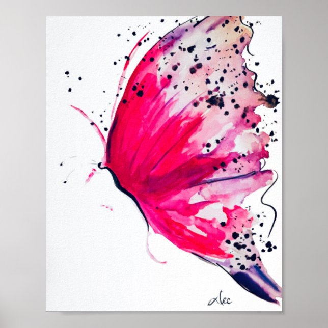 Abstraktes Butterfly Premium Leinwand Poster (8x10 (Vorne)