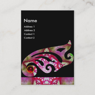 ABSTRAKTES BÜTTERFLY WEIL, LILA MONOGRAMM AUS ROTE VISITENKARTE