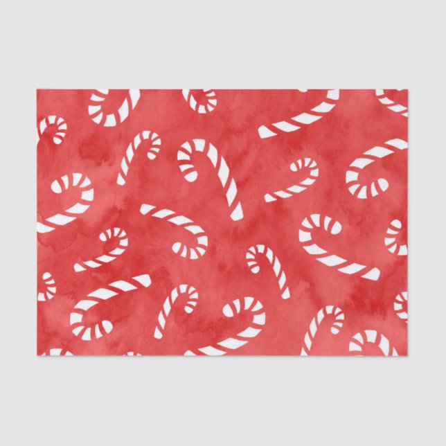 Abstraktes Candy Cane Muster Seidenpapier (Vorderseite)