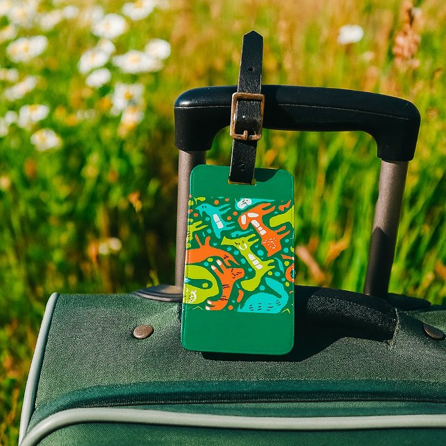 Abstraktes Cat Pattern Whimsisches Modernes Hausti Gepäckanhänger (Von Creator hochgeladen)