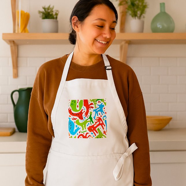 Abstraktes Cat Pattern Whimsisches Modernes Hausti Schürze (Von Creator hochgeladen)