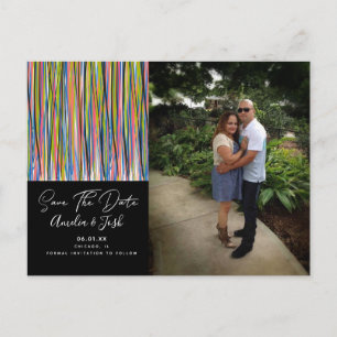 Abstraktes Chindi Save-the-Date-Foto-Postkarte Postkarte