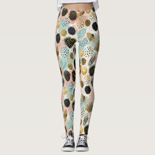 Abstraktes Circle Pattern - mit Glitzer & Fußklamm Leggings