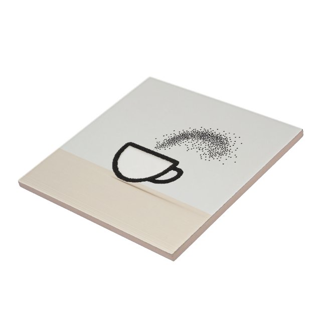 Abstraktes Coffee-Cup-Design Fliese (Seite)