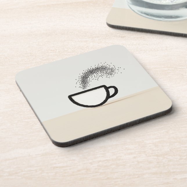 Abstraktes Coffee-Cup-Design Getränkeuntersetzer (Linke Seite)